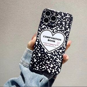 Composition Book Black Slim Case Cover Compatible with Apple iPhones